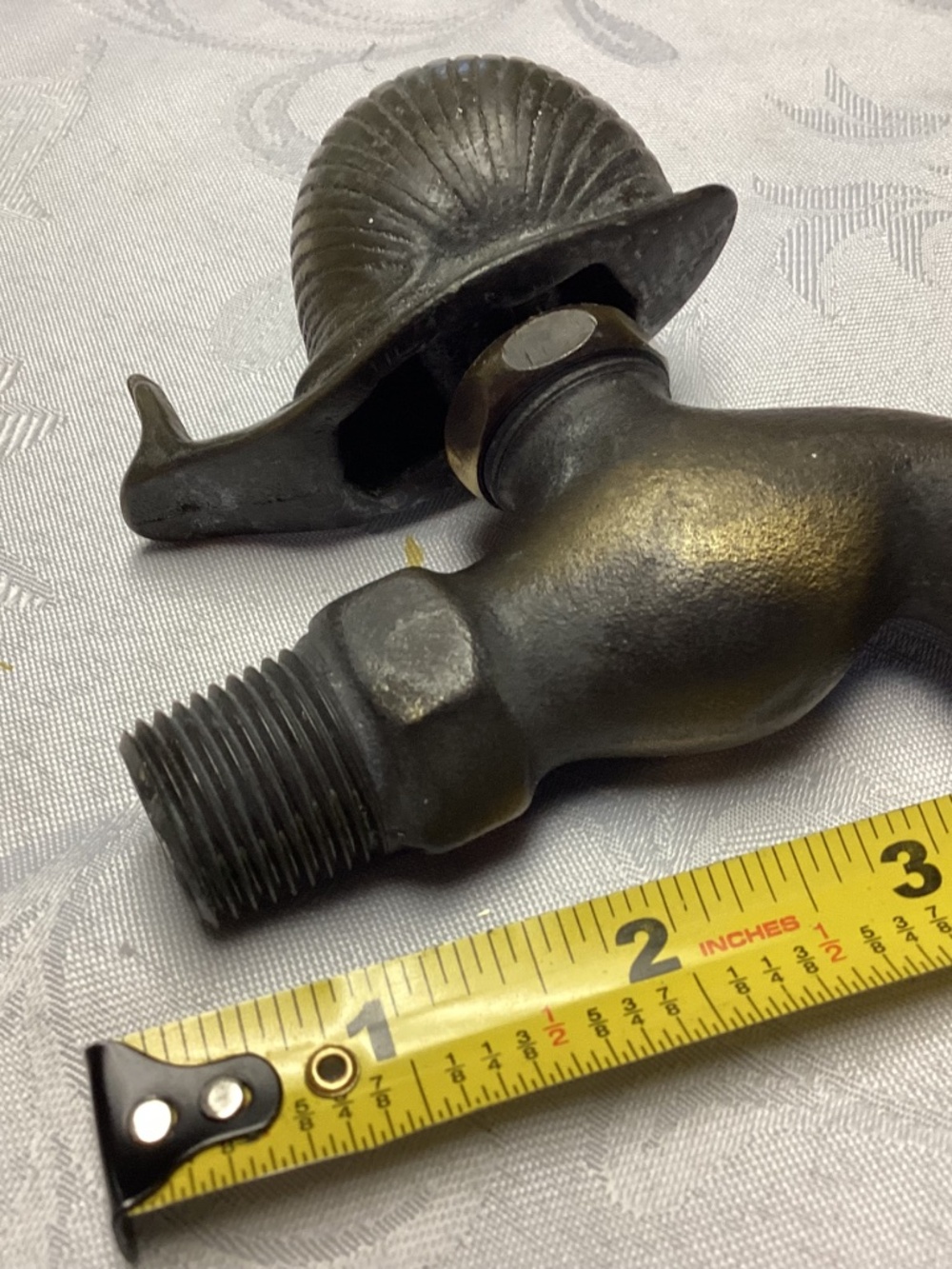 Vintage Brass SNAIL. Garden Lawn Faucet Spigot Tap & 1” Hose Bronze - Picture 5 of 8